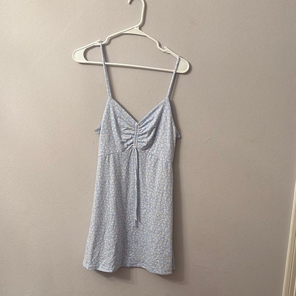 Altar’d State Light Blue Floral Spaghetti Strap Dress